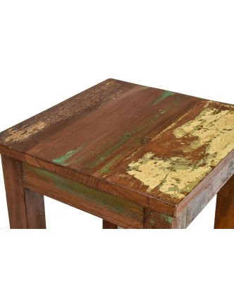 Stolička z antik teakového dreva, "GOA" štýl, 30x30x45cm