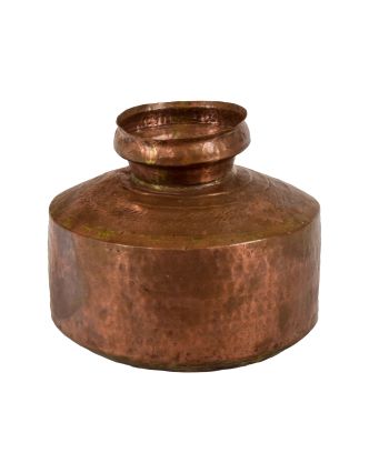 Starožitná medená nádoba na vodu, antik, priemer 23cm, výška 20cm