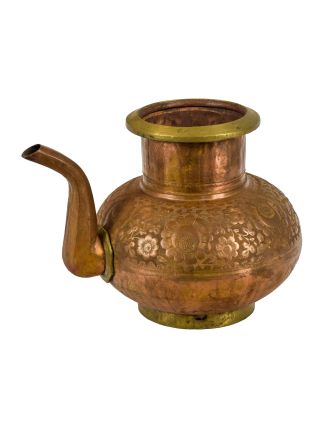 Starožitná mosadzná nádoba na vodu, antik, výška 25cm