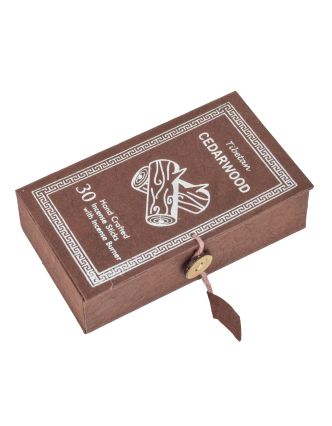 Tibetské vonné tyčinky "Cedarwood" v darčekovej krabičke so stojanom, 11x6x3cm