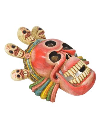 Lebka, drevená maska, ručne maľovaná, 30x15x38cm