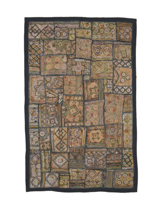 Patchworková tapiséria z Rajastanu, ručná práca, farebná, 95x140 cm