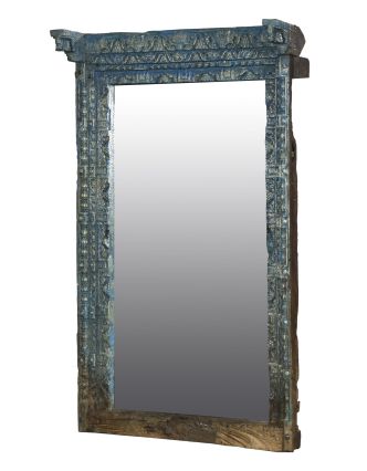 Zrkadlo v ráme zo starého portálu, ručne vyrezávané, 115x35x196cm