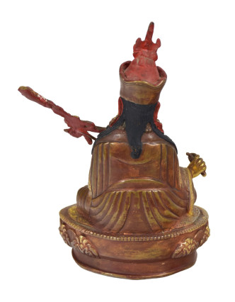 Guru Rinpoche, Padmasambhava, kovová soška, pozlátené, 9x6x14cm