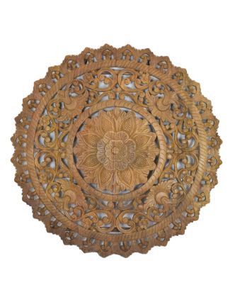 Ručne vyrezaná mandala z mangového dreva, 150x8x150cm