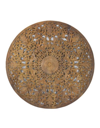 Ručne vyrezaná mandala z mangového dreva, 150x8x150cm