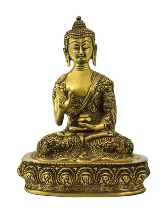 Budha Amoghasiddhi, mosadzná soška, 18x11x24cm