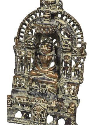 Soška Jain Mahavir, mosadz, antik patina, 8x4x12cm