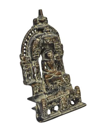 Soška Jain Mahavir, mosadz, antik patina, 8x4x12cm