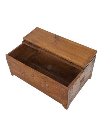 Stará truhlička z teakového dreva, 38x25x17cm