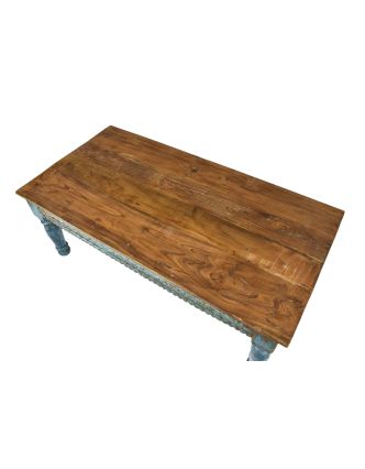 Konferenčný stolík z teakového dreva, ručné rezby, 142x72x51cm