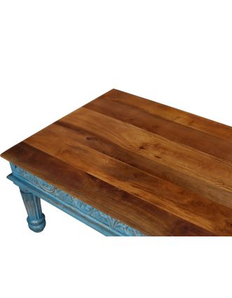 Konferenčný stolík z mangového dreva, ručné rezby, 118x70x45cm