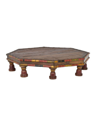 Čajový osemboký stolík z teakového dreva, 75x75x17cm