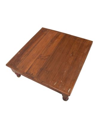 Starý čajový stolík z teakového dreva, 51x53x19cm