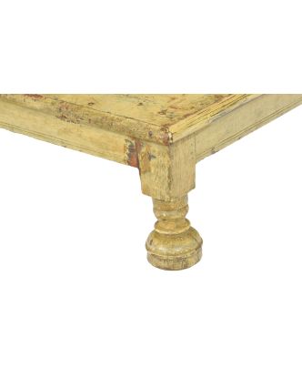 Starý čajový stolík z teakového dreva, 47x47x19cm