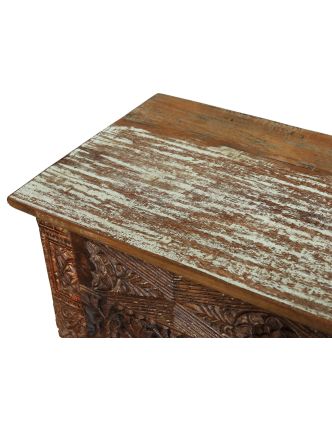 Konzolový stolík z teakového dreva, ručné rezby, 148x44x88cm
