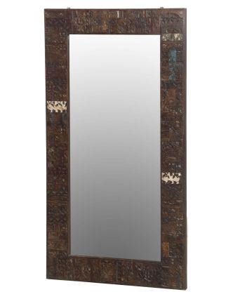 Zrkadlo v ráme zo starých drevorezieb, 82x4x152cm