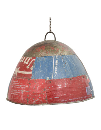 Lampa z recyklovaných plechov, ručné práce, priemer 38, výška 26cm