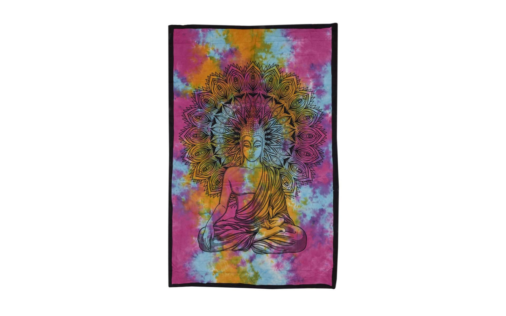Prikrývka na posteľ, Budha, farebná batika, 200x140cm