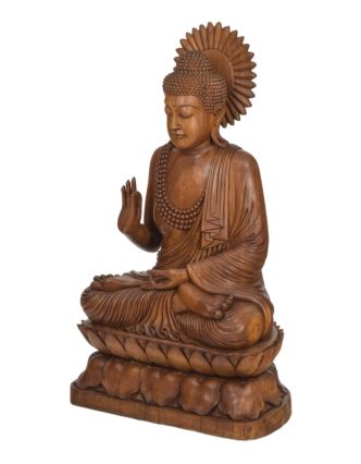 Budha, socha z dreva stromu Suar, 70x45x118cm
