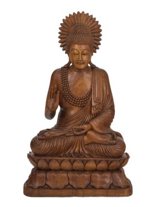 Budha, socha z dreva stromu Suar, 70x45x118cm