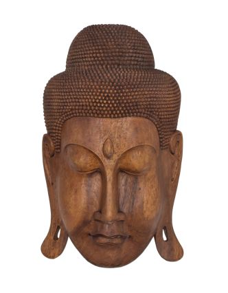 Maska Budha z dreva stromu Suar, 58x39x98cm