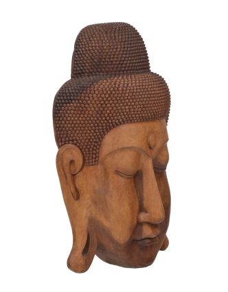 Maska Budha z dreva stromu Suar, 35x39x101cm