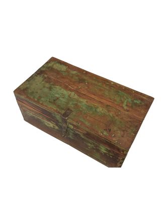 Stará drevená truhlička z teakového dreva, 54x29x22cm