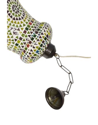 Sklenená mozaiková lampa, multifarebná, ručná práca, 28x28x30cm