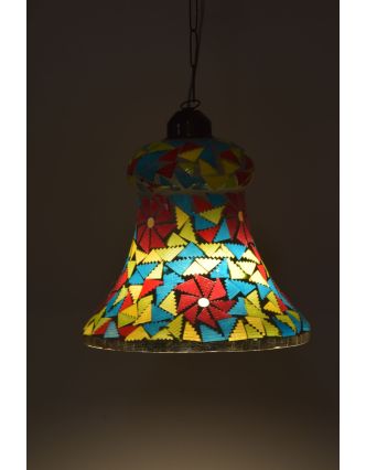Sklenená mozaiková lampa, multifarebná, ručná práca, 28x28x30cm