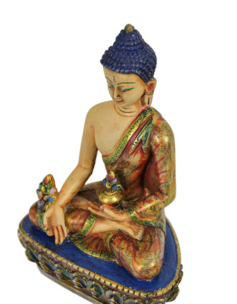 Uzdravujúca Budha, ručne maľovaný, živica, 14cm