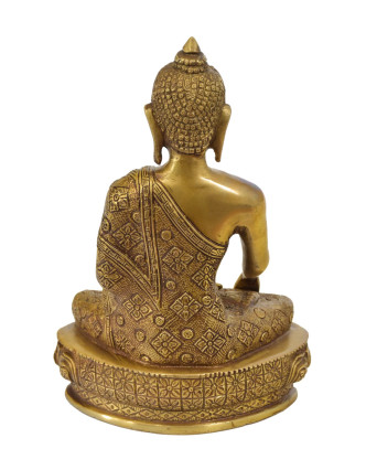 Budha, mosadzná soška, 17x11x25cm