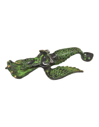 Dverné madlo Naga Kanya, zelená patina, mosadz, 22cm