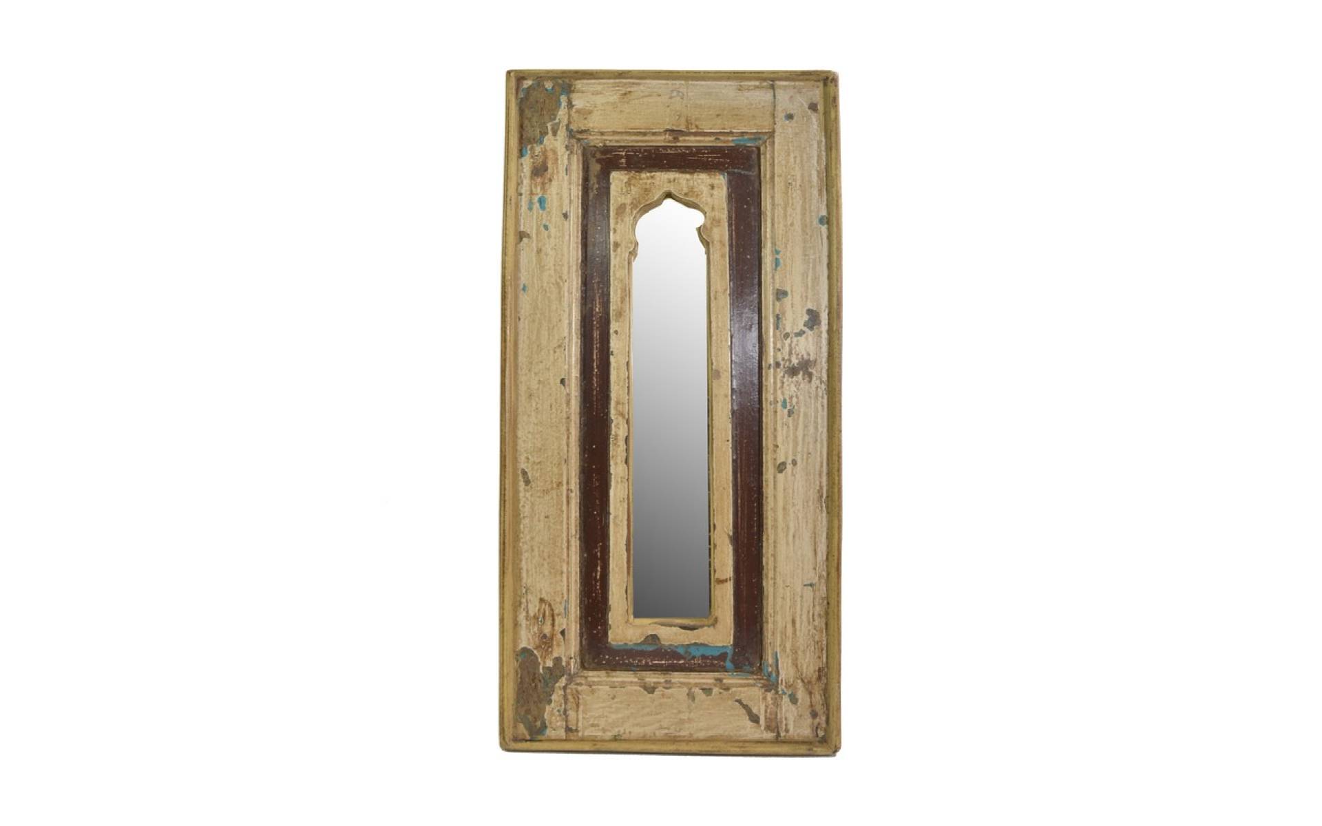 Zrkadlo v ráme z recyklovaného teakového dreva, 30x3x60cm