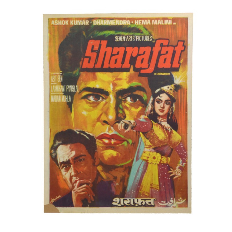 Antik filmový plagát Bollywood, cca 100x75cm