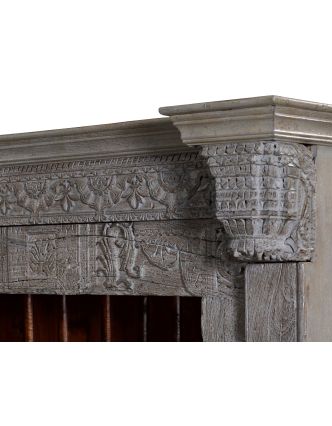 Knižnica z teakového dreva vyrobená zo starého portálu, 160x55x227cm