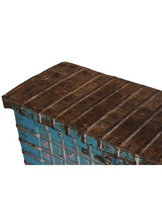 Truhla z teakového dreva, železné kovanie, 138x48x95cm