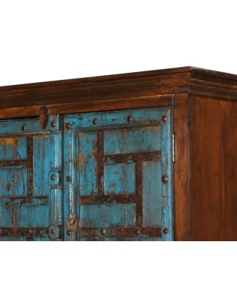 Skriňa z teakového dreva, staré dvere, 101x34x184cm