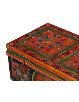 Plechový kufor, ručne maľovaný, 81x45x32cm
