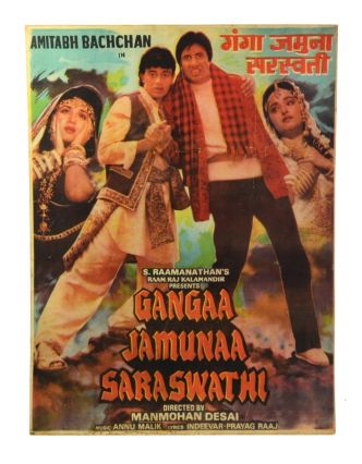 Bollywood, filmový antik plagát, cca 98x75cm
