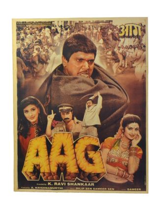 Antik indický filmový plagát Bollywood, 92x70cm