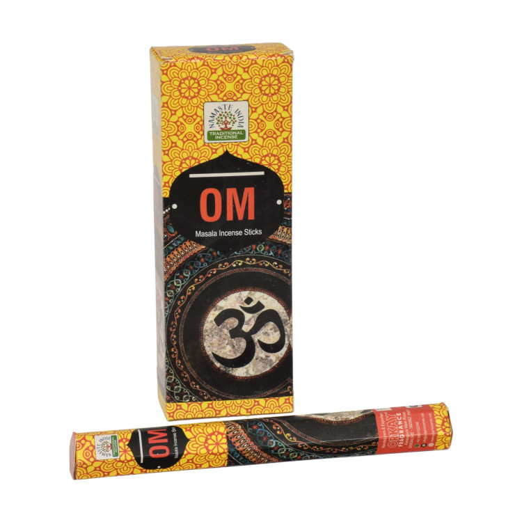 Vonné tyčinky, Namaste India, Om, 20ks, 22 cm (Orkay) hexa