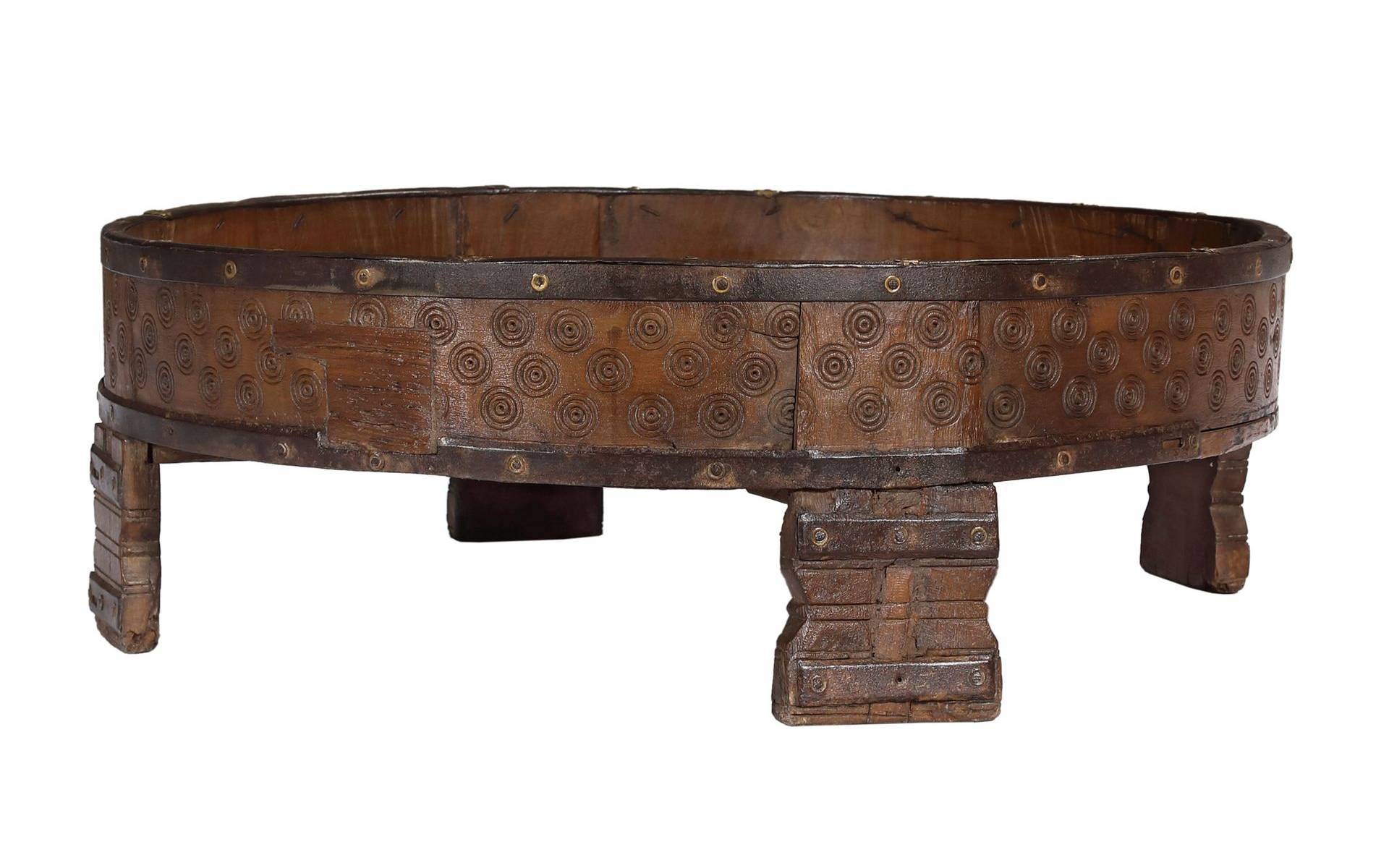 Okrúhly stolík z teakového dreva, 72x72x23cm
