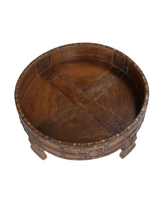 Okrúhly stolík z teakového dreva, 72x72x28cm