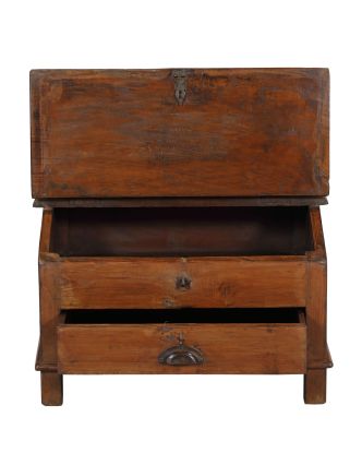 Starý kupecký stolík s odklápacou doskou, 62x45x38cm