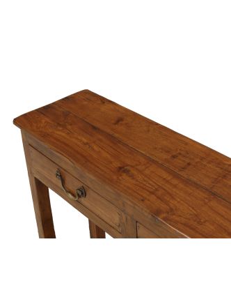 Malý konzolový stolík z teakového dreva, 91x27x80cm