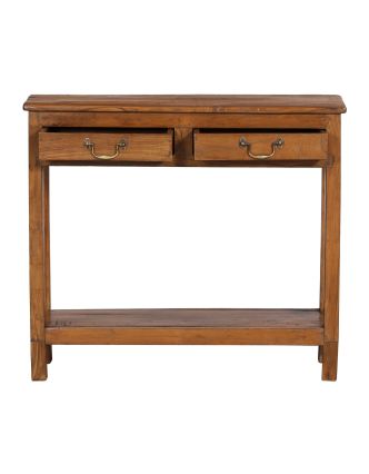 Malý konzolový stolík z teakového dreva, 91x27x80cm