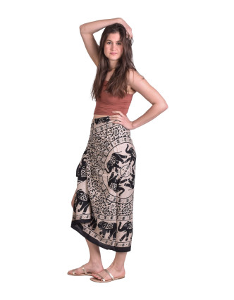 Sárong so sloňou mandalou, ručne potlačený, 110x170cm