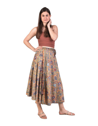 Zavinovacia dlhá obojstranná sukňa zo sárí, každý kus originál