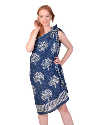 Bavlnený sárong s ručnou tlačou tradičných indických motívov, blockprint